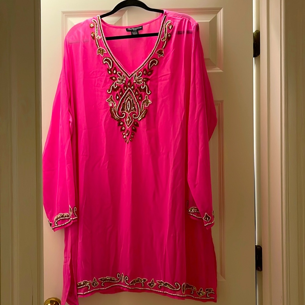 Hot pink bathing suit cover-up, size 2X